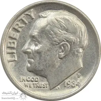 سکه 1 دایم 1984P روزولت - MS63 - آمریکا