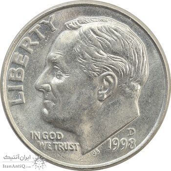 سکه 1 دایم 1998D روزولت - MS64 - آمریکا