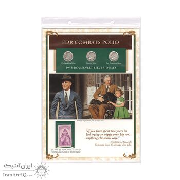 مجموعه سکه 1 دایم 1948 روزولت با تمبر 1957 - آمریکا