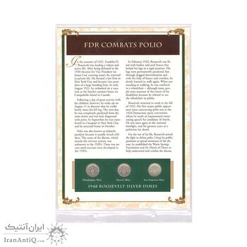 مجموعه سکه 1 دایم 1948 روزولت با تمبر 1957 - آمریکا