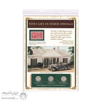 مجموعه سکه 1 دایم 1949 روزولت با تمبر 1945 - آمریکا مجموعه سکه 1 دایم 1949 روزولت با تمبر 1945 - آمریکا