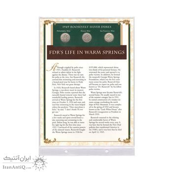 مجموعه سکه 1 دایم 1949 روزولت با تمبر 1945 - آمریکا مجموعه سکه 1 دایم 1949 روزولت با تمبر 1945 - آمریکا