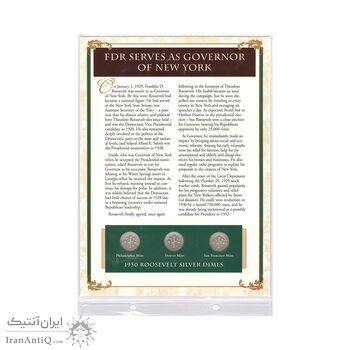 مجموعه سکه 1 دایم 1950 روزولت با تمبر 1945 - آمریکا