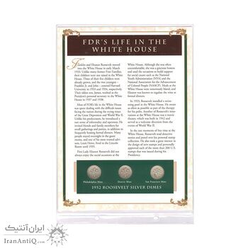 مجموعه سکه 1 دایم 1952 روزولت با تمبر 1984 - آمریکا