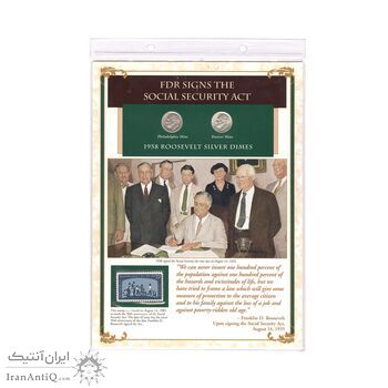 مجموعه سکه 1 دایم 1958 روزولت با تمبر 1985 - آمریکا