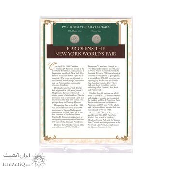 مجموعه سکه 1 دایم 1959 روزولت با تمبر 1939 - آمریکا