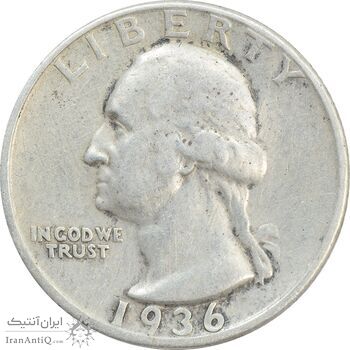 سکه کوارتر دلار 1936S واشنگتن - VF30 - آمریکا