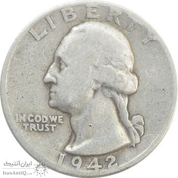 سکه کوارتر دلار 1942 واشنگتن - VF30 - آمریکا