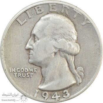 سکه کوارتر دلار 1943 واشنگتن - VF35 - آمریکا