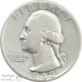 سکه کوارتر دلار 1943 واشنگتن - VF25 - آمریکا