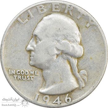 سکه کوارتر دلار 1946 واشنگتن - VF30 - آمریکا سکه کوارتر دلار 1946 واشنگتن - VF30 - آمریکا