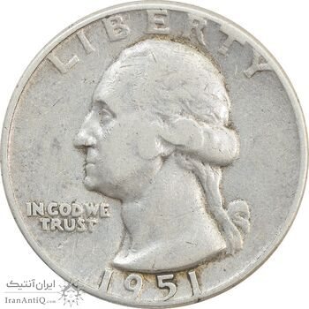 سکه کوارتر دلار 1951 واشنگتن - VF35 - آمریکا