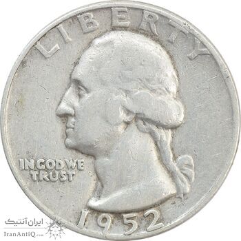 سکه کوارتر دلار 1952D واشنگتن - VF35 - آمریکا