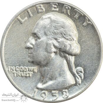 سکه کوارتر دلار 1958D واشنگتن - EF40 - آمریکا