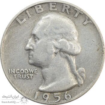 سکه کوارتر دلار 1956D واشنگتن - VF30 - آمریکا سکه کوارتر دلار 1956D واشنگتن - VF30 - آمریکا