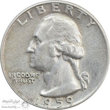 سکه کوارتر دلار 1959D واشنگتن - VF35 - آمریکا سکه کوارتر دلار 1959D واشنگتن - VF35 - آمریکا