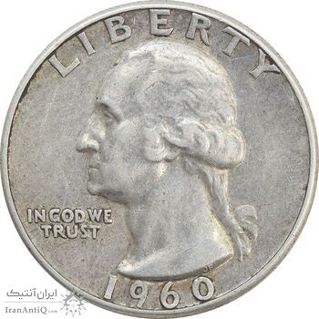 سکه کوارتر دلار 1960 واشنگتن - VF35 - آمریکا سکه کوارتر دلار 1960 واشنگتن - VF35 - آمریکا