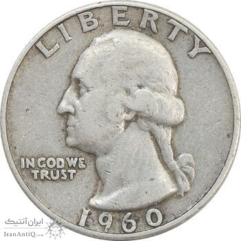 سکه کوارتر دلار 1960D واشنگتن - VF30 - آمریکا