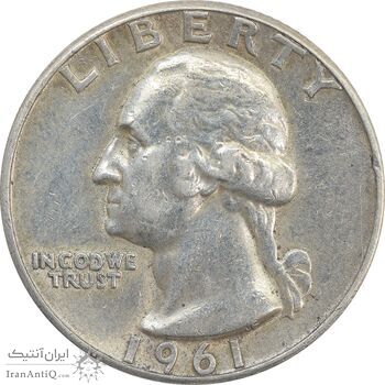 سکه کوارتر دلار 1961 واشنگتن - VF35 - آمریکا