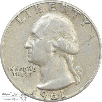 سکه کوارتر دلار 1961 واشنگتن - VF30 - آمریکا سکه کوارتر دلار 1961 واشنگتن - VF30 - آمریکا