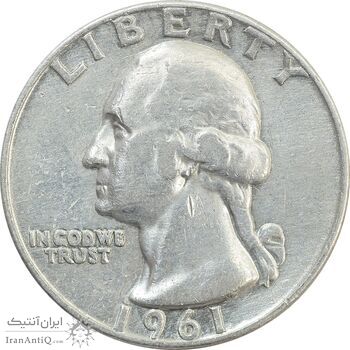 سکه کوارتر دلار 1961D واشنگتن - VF - آمریکا سکه کوارتر دلار 1961D واشنگتن - VF - آمریکا