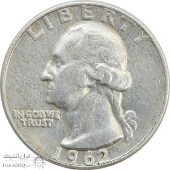 سکه کوارتر دلار 1962D واشنگتن - VF35 - آمریکا