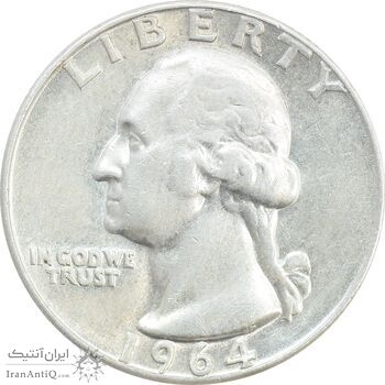 سکه کوارتر دلار 1964D واشنگتن - EF40 - آمریکا