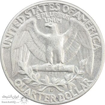 سکه کوارتر دلار 1964D واشنگتن - VF35 - آمریکا سکه کوارتر دلار 1964D واشنگتن - VF35 - آمریکا