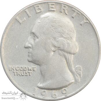 سکه کوارتر دلار 1969 واشنگتن - VF30 - آمریکا