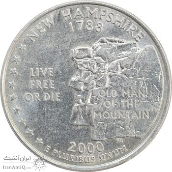 سکه کوارتر دلار 2000D ایالتی (نیوهمشایر) - AU58 - آمریکا