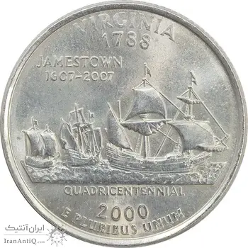 سکه کوارتر دلار 2000D ایالتی (ویرجینیا) - MS63 - آمریکا