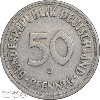 سکه 50 فینیگ 1950G جمهوری فدرال - EF45 - آلمان