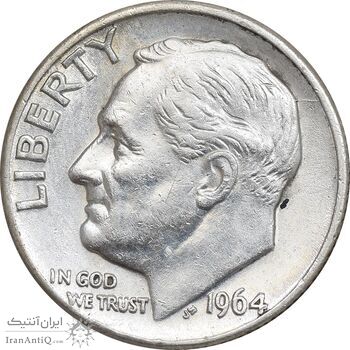 سکه 1 دایم 1964D روزولت - EF45 - آمریکا سکه 1 دایم 1964D روزولت - EF45 - آمریکا