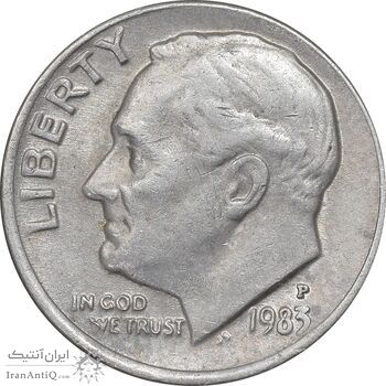 سکه 1 دایم 1983P روزولت - EF45 - آمریکا