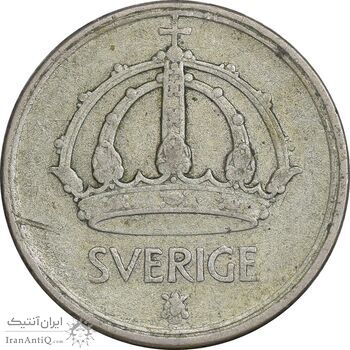 سکه 25 اوره 1943 گوستاو پنجم - EF45 - سوئد