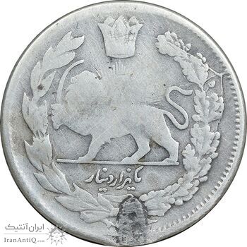 سکه 1000 دینار 1323 تصویری - F - مظفرالدین شاه