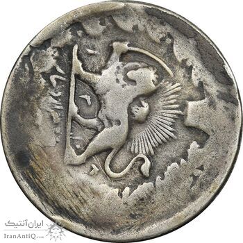 سکه 2000 دینار 1318 - 13108 ارور تاریخ - خطی - دو ضرب - F - مظفرالدین شاه