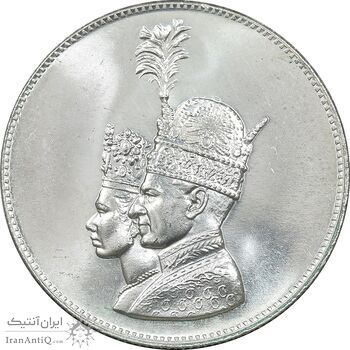 مدال نقره جشن تاجگذاری 1346 - MS65 - محمد رضا شاه