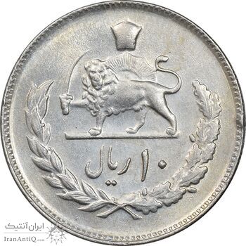 سکه 10 ریال 1357 - AU58 - محمد رضا شاه سکه 10 ریال 1357 - AU58 - محمد رضا شاه
