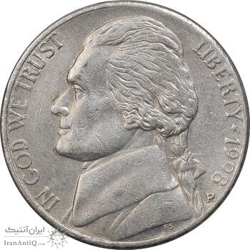 سکه 5 سنت 1998P جفرسون - EF45 - آمریکا