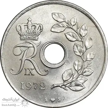 سکه 25 اوره 1972 فردریک نهم - MS63 - دانمارک