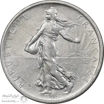 سکه 1/2 فرانک 1965 جمهوری کنونی - MS61 - فرانسه