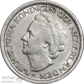 سکه 25 سنت 1948 ویلهلمینا - AU55 - هلند