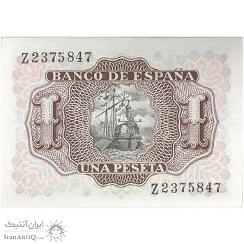 اسکناس 1 پزتا 1953 فرانسیسکو فرانکو - تک - UNC63 - اسپانیا