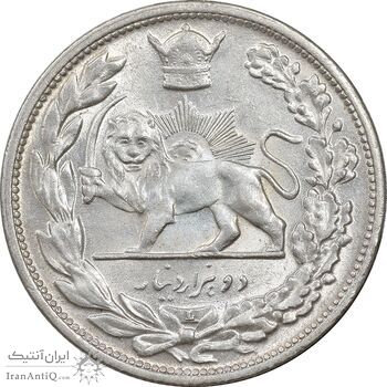 سکه 2000 دینار 1306 تصویری - ضرب لنینگراد  - MS63 - رضا شاه