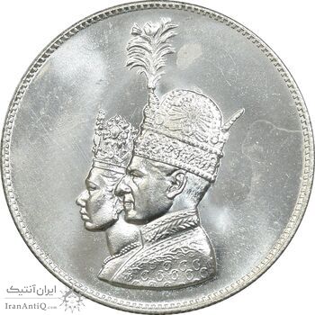 مدال یادبود نقره جشن تاجگذاری 1346 - MS66 - محمد رضا شاه
