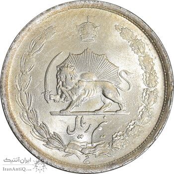 سکه نیم ریال 1315 - 5 تاریخ ضخیم - MS63 - رضا شاه