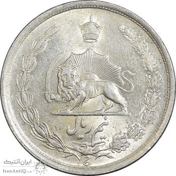 سکه نیم ریال 1315 - 5 تاریخ ضخیم - MS64 - رضا شاه