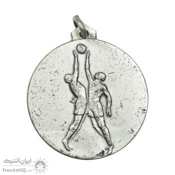 مدال آویز ورزشی بسکتبال - دانشگاه ملی ایران - نقره ای - AU - محمد رضا شاه