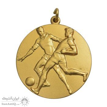 مدال برنز یادبود مسابقات ورزشی فوتبال جوانان - فدراسیون جوانان شیر و خورشید سرخ - طلایی - UNC - محمد رضا شاه